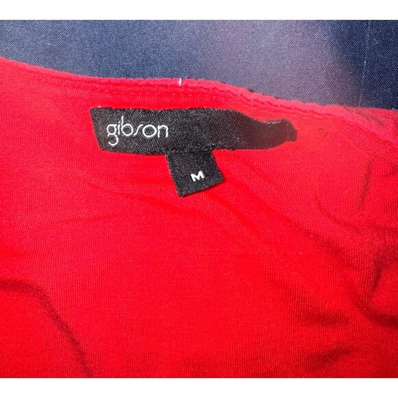 Gibson Womens Sleeveless Red Tank Top With Blue Embroidered Back Yoke Design Siz - Picture 3 of 5